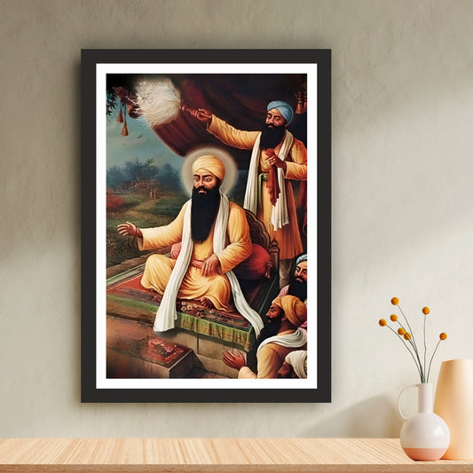 Guru Ram Das Ji Wall Art | Fourth Sikh Guru Canvas | Sikh Spiritual Home Decor | Devotional Artwork