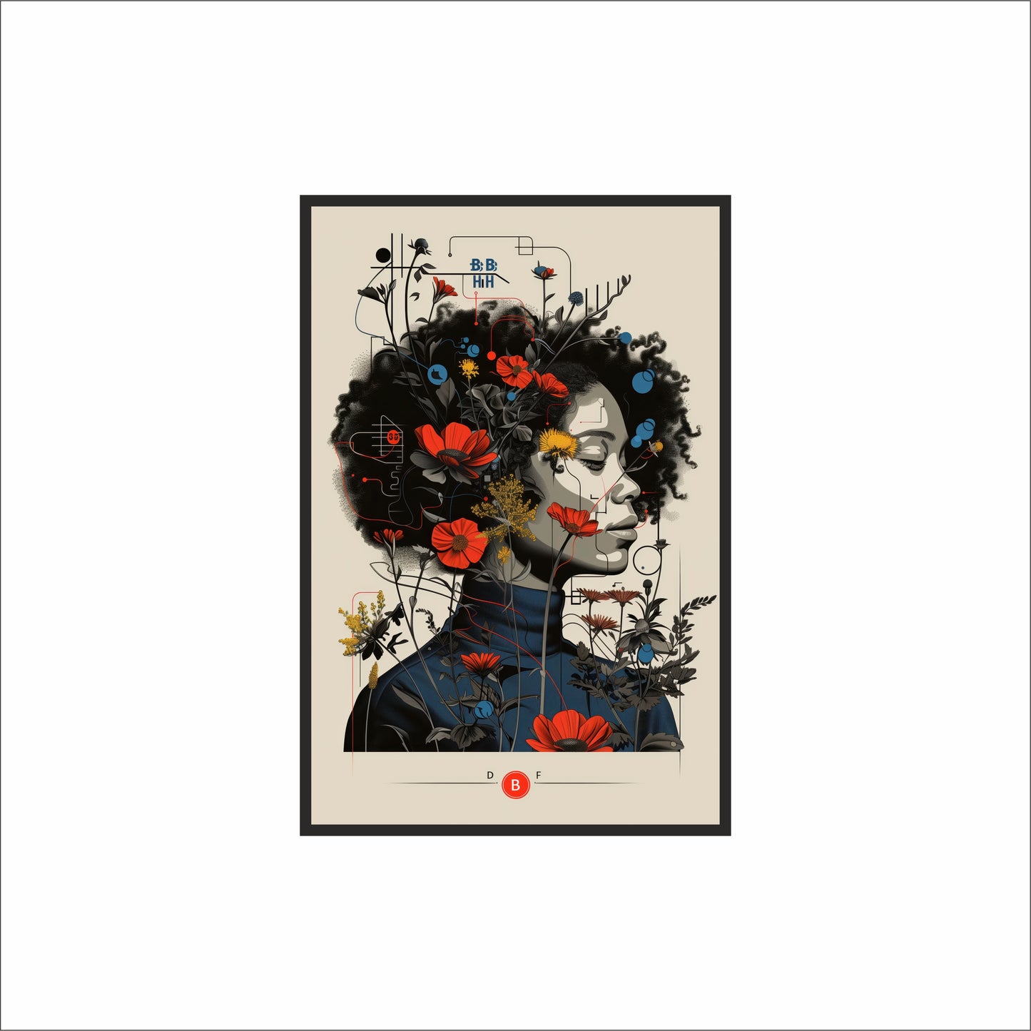 Wild Bloom – Botanical Soul Wall Frame 🌺✨