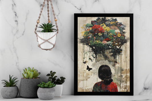 Mind Garden – Bloom of Thoughts Wall Frame 🌿🦋