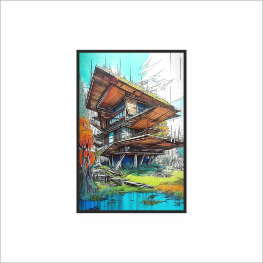The Modern Haven – Architectural Serenity Wall Frame 🏡✨