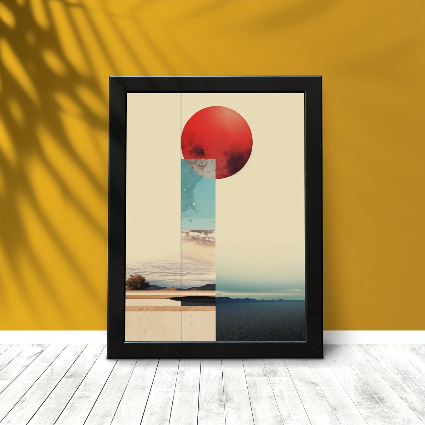 Crimson Horizon Wall Frame – Abstract Elegance for Modern Spaces 🌅