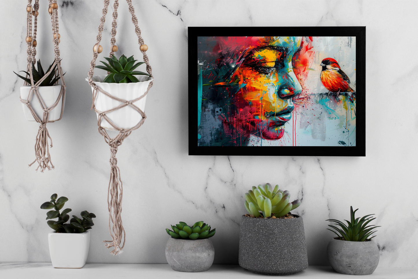 Whispers of Color – Soul & Sparrow Wall Frame 🎨🐦