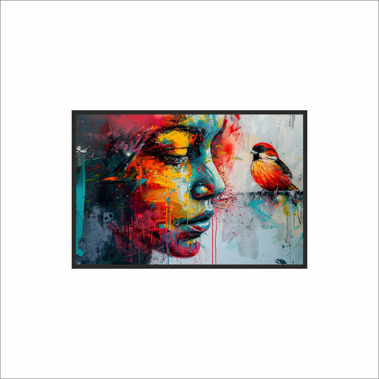 Whispers of Color – Soul & Sparrow Wall Frame 🎨🐦