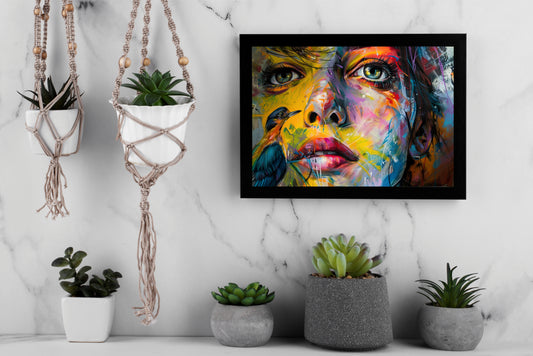 Echoes of Vision – Abstract Portrait Wall Frame 🎨🕊️