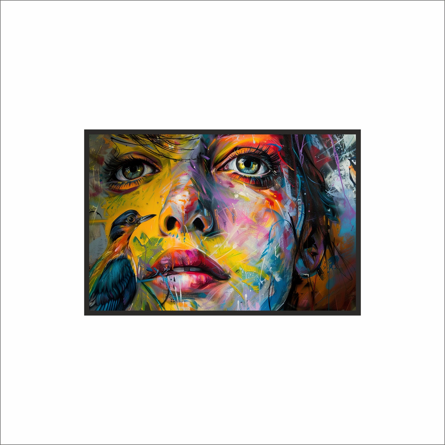 Echoes of Vision – Abstract Portrait Wall Frame 🎨🕊️