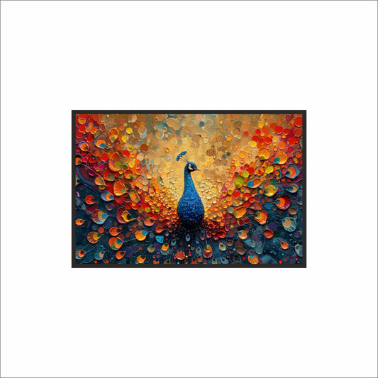 Majestic Aura – The Peacock Glory Wall Frame 🦚✨
