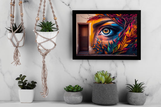 The Watchful Soul – Abstract Eye Wall Frame 👁️🔥