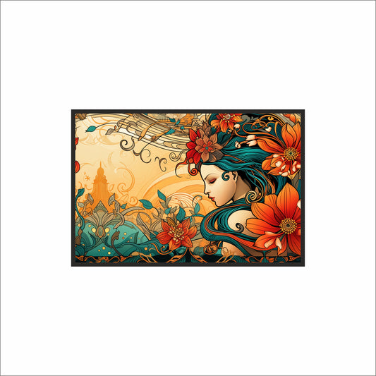 Whispers of Bloom – Enchanted Muse Wall Frame 🌸🎶