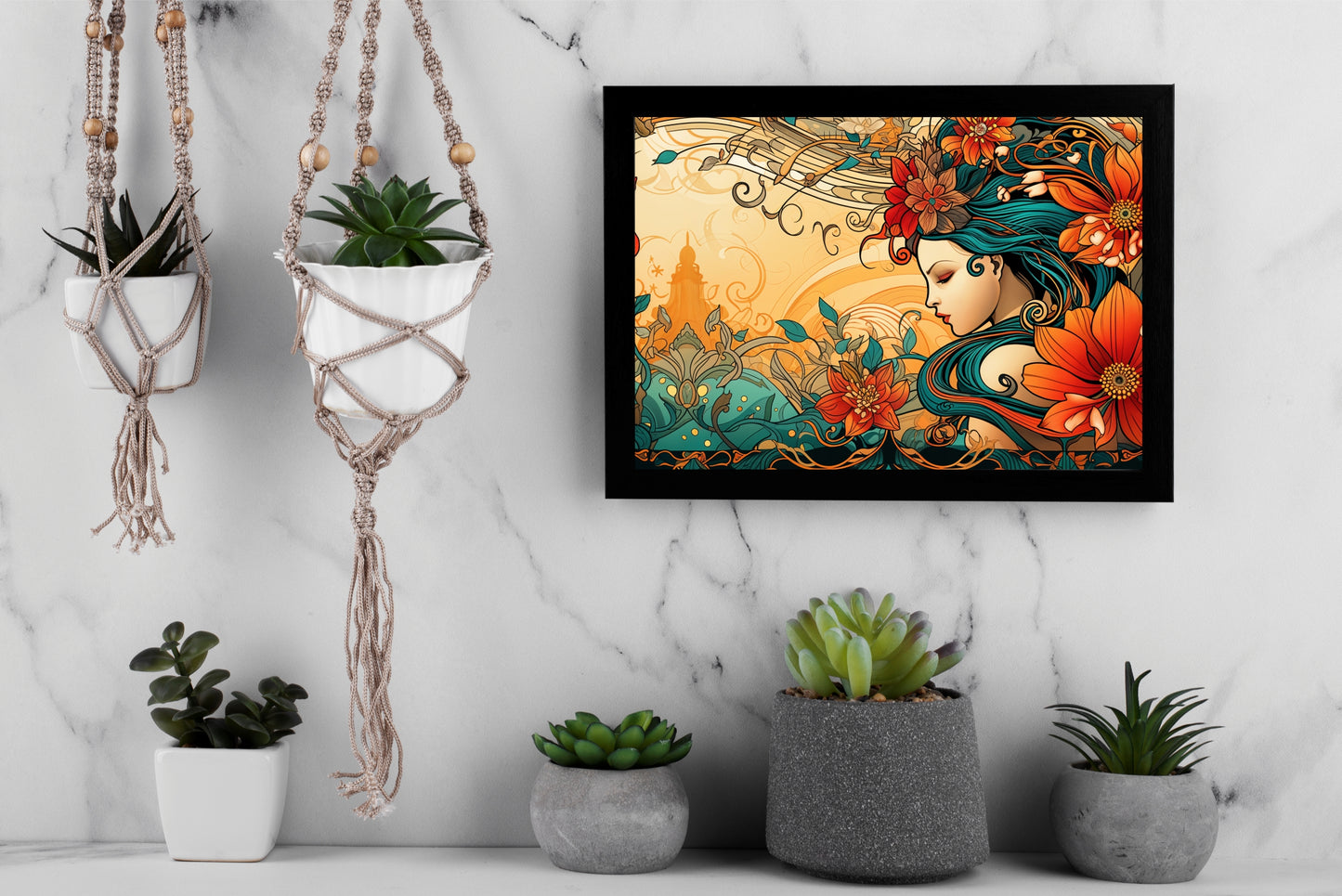 Whispers of Bloom – Enchanted Muse Wall Frame 🌸🎶