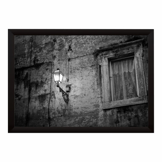 Vintage Old Town Wall Art | Black & White Photography