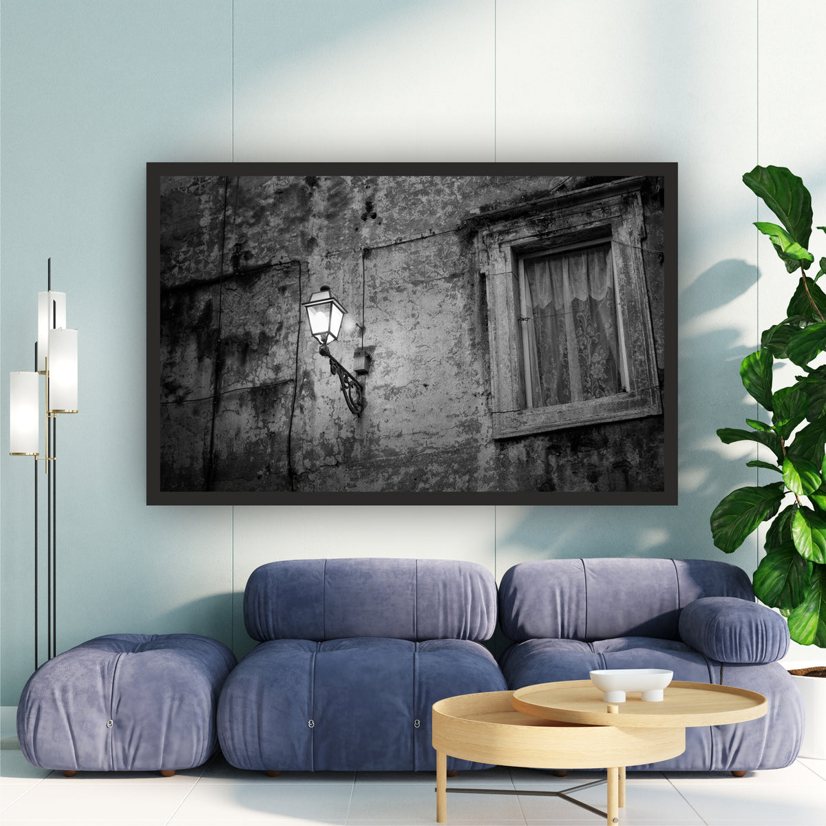 Vintage Old Town Wall Art | Black & White Photography