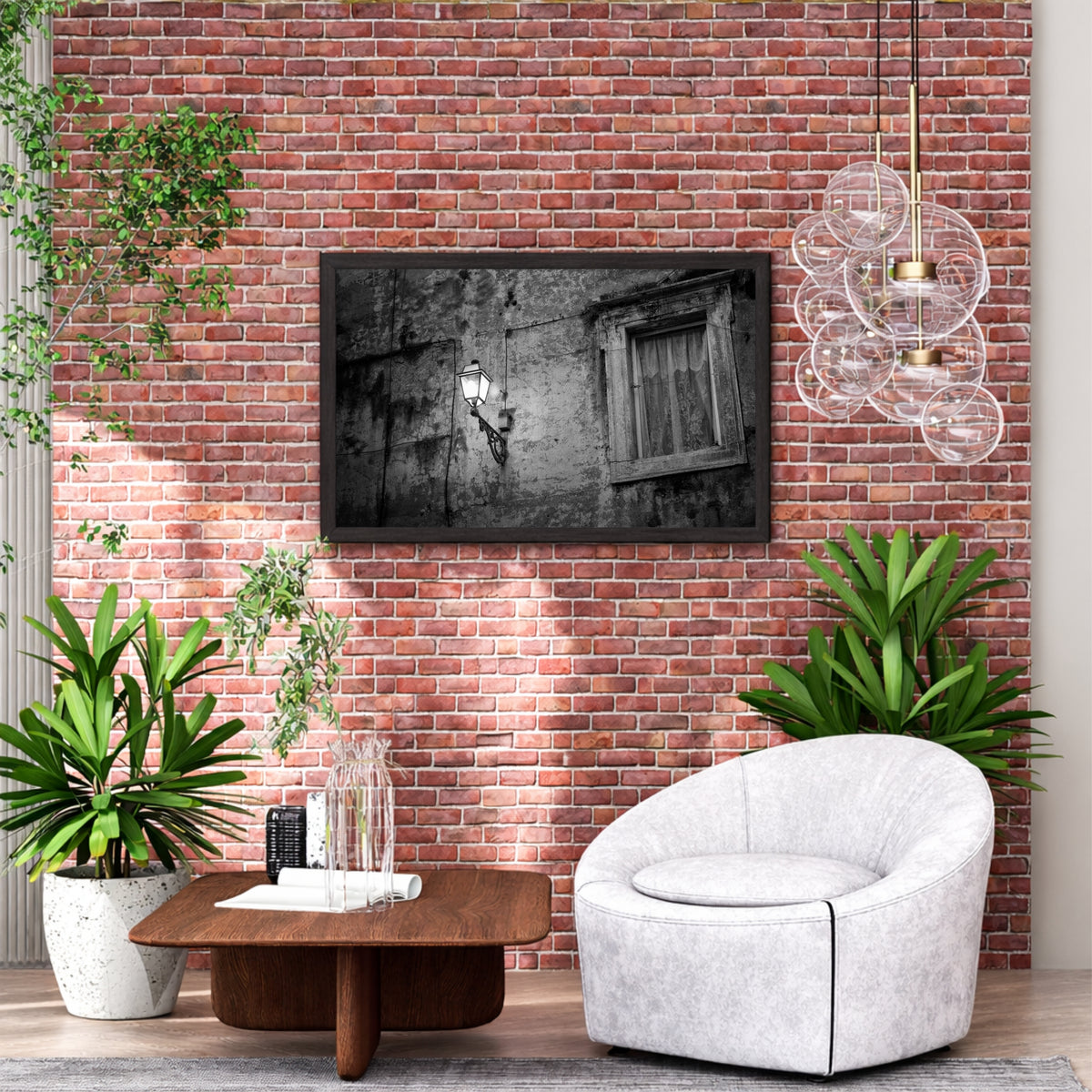 Vintage Old Town Wall Art | Black & White Photography