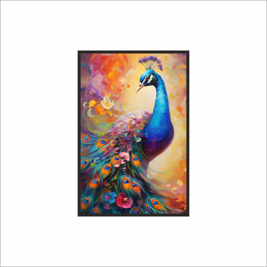 Majestic Grace – The Royal Peacock Wall Frame 🦚✨