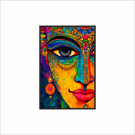 Divine Radiance – The Vibrant Goddess Wall Frame 🎨✨