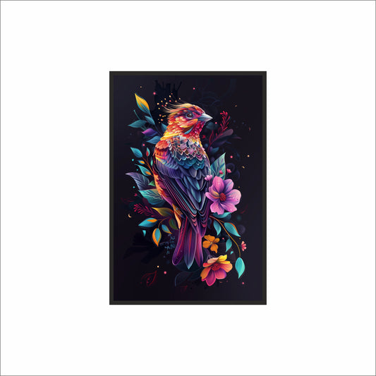 Celestial Song – The Radiant Bird Wall Frame 🕊️🌸