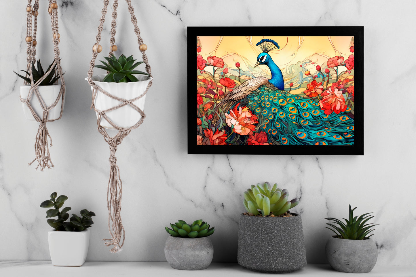 Regal Serenity – The Peacock Bloom 🦚🌺