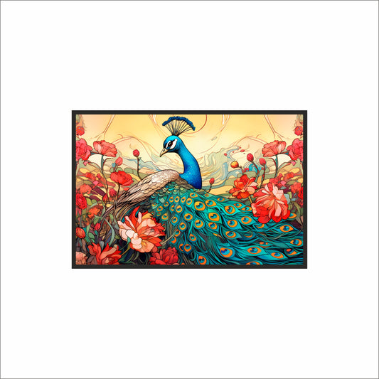 Regal Serenity – The Peacock Bloom 🦚🌺