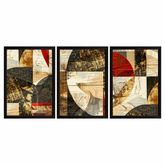 Luxury Abstract Wall Art Set of 3 | Modern Geometric Canvas Prints