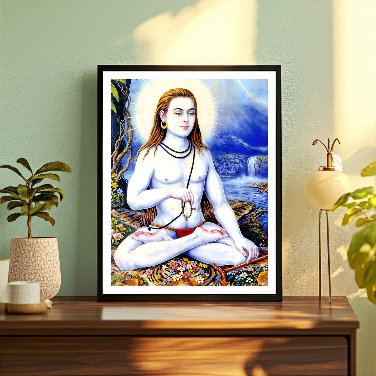 Baba Sri Chand Ji Wall Art | Founder of the Udasi Tradition | Spiritual Meditation Portrait | Premium Religious Home Decor