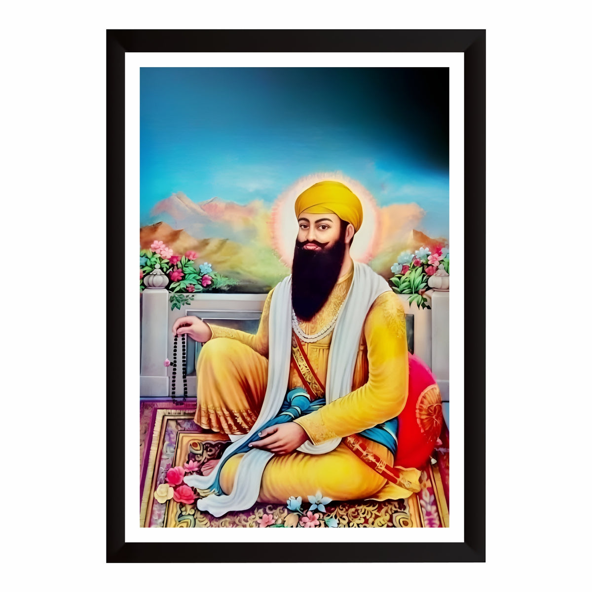 Baba Vadbhag Singh Ji Wall Art | Revered Sikh Saint Portrait | Spiritual Religious Artwork | Premium Home & Prayer Room Decor