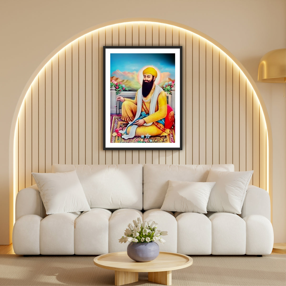 Baba Vadbhag Singh Ji Wall Art | Revered Sikh Saint Portrait | Spiritual Religious Artwork | Premium Home & Prayer Room Decor