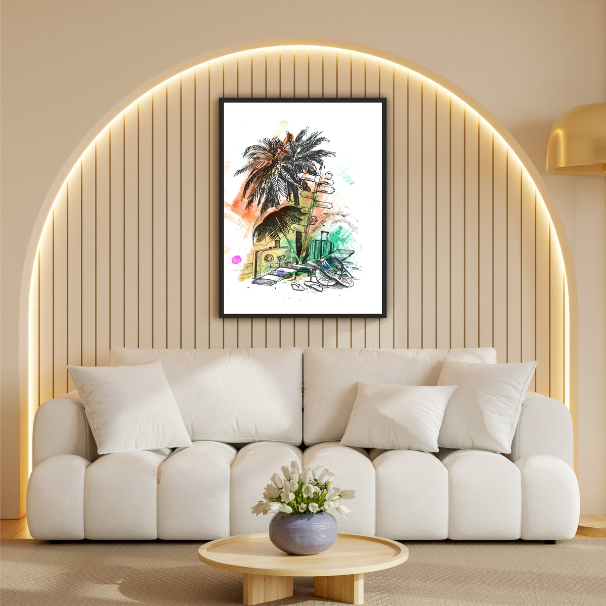 Travel Wall Art | Need a Vacation Tropical Adventure Illustration