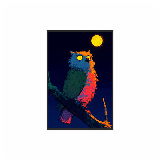 Neon Nightwatch – The Moonlit Owl 🌕🦉