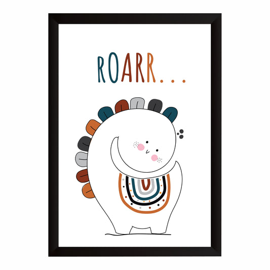 Cute Dinosaur Wall Art | Roarr Dinosaur Kids Poster | Minimalist Nursery Room Decor