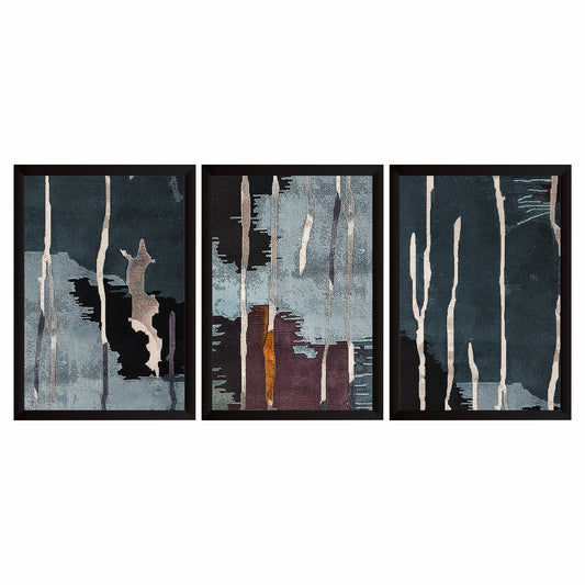 Modern Abstract Wall Art Set of 3 | Textured Contemporary Prints