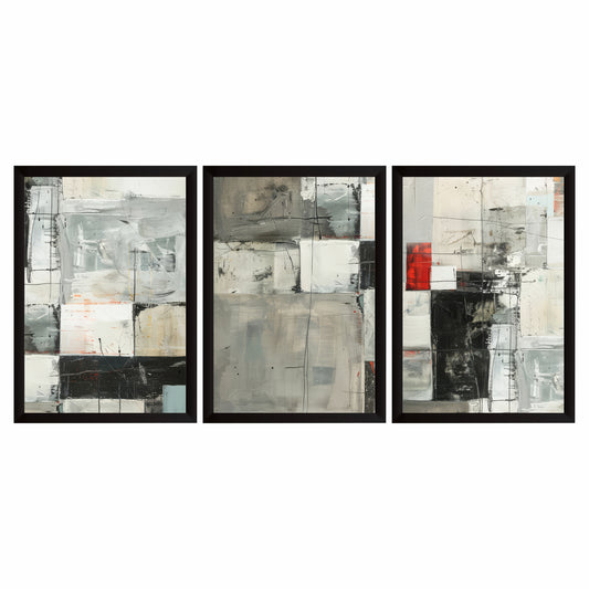 Abstract Geometric Wall Art Set of 3 | Modern Decor