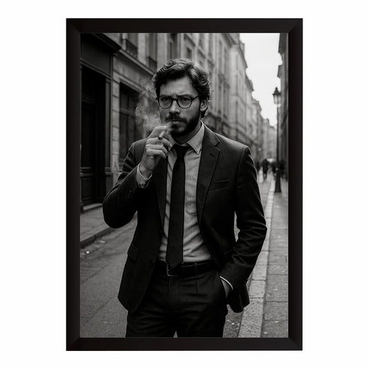 Vintage Gentleman Black & White Wall Art | Classic Street Photography Print