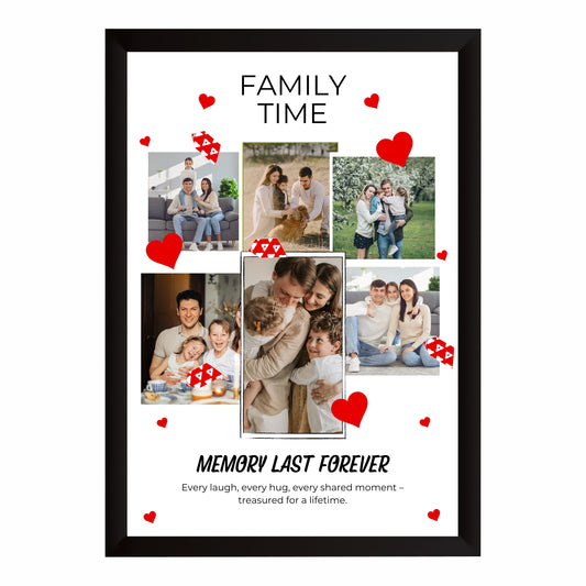 Customized Family Photo Frame | Family Time Photo Collage | Personalized Family Wall Art