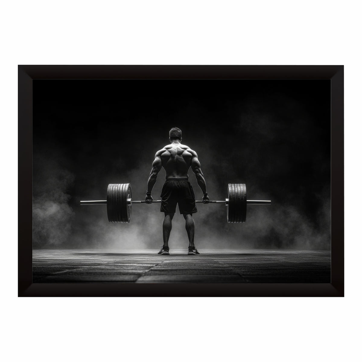 Black & White Deadlift Wall Art | Heavy Lifting Gym Canvas | Fitness Decor