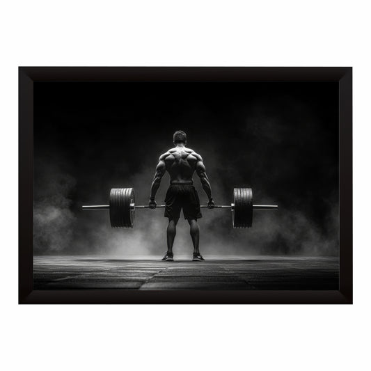 Black & White Deadlift Wall Art | Heavy Lifting Gym Canvas | Fitness Decor