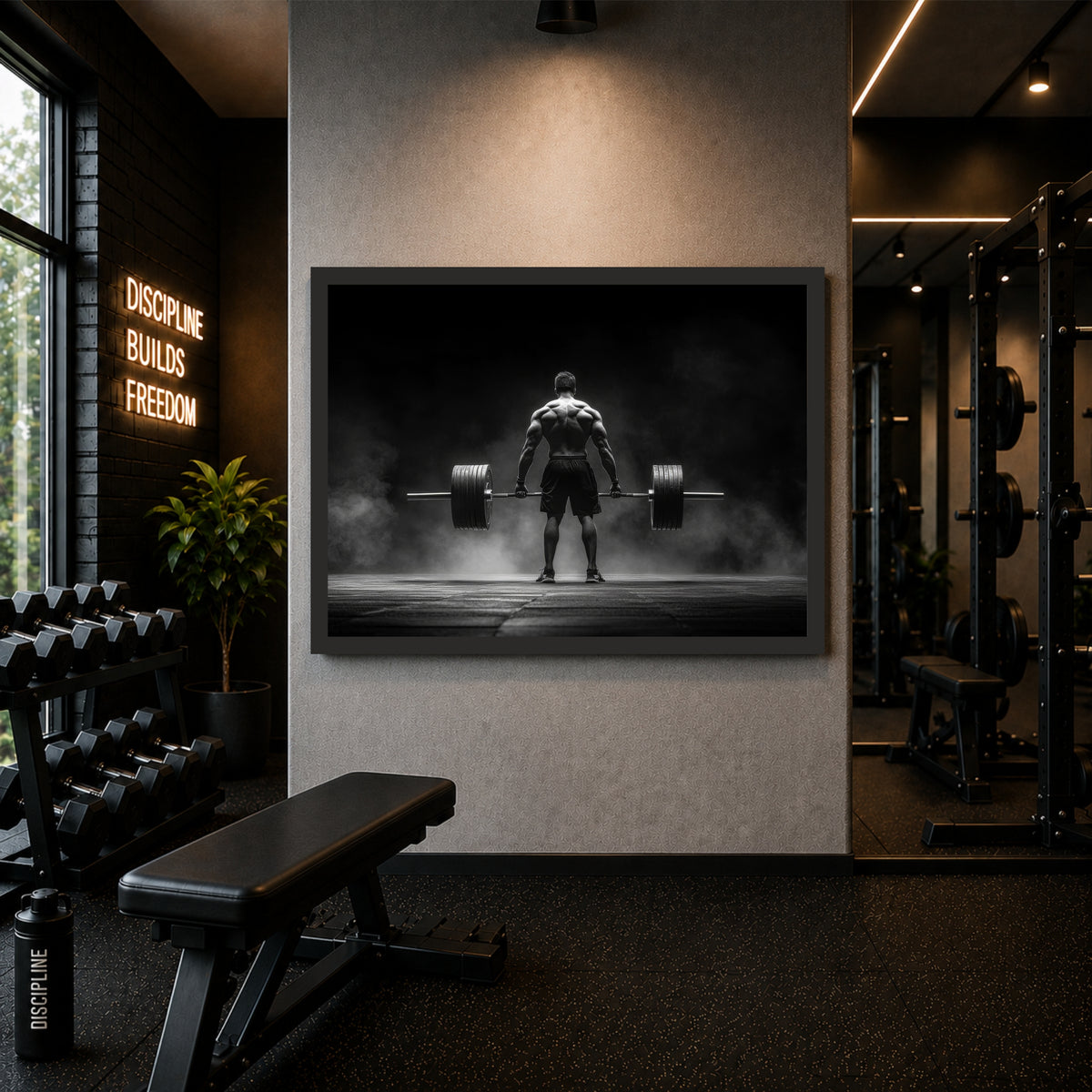 Black & White Deadlift Wall Art | Heavy Lifting Gym Canvas | Fitness Decor