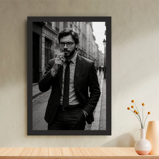 Vintage Gentleman Black & White Wall Art | Classic Street Photography Print