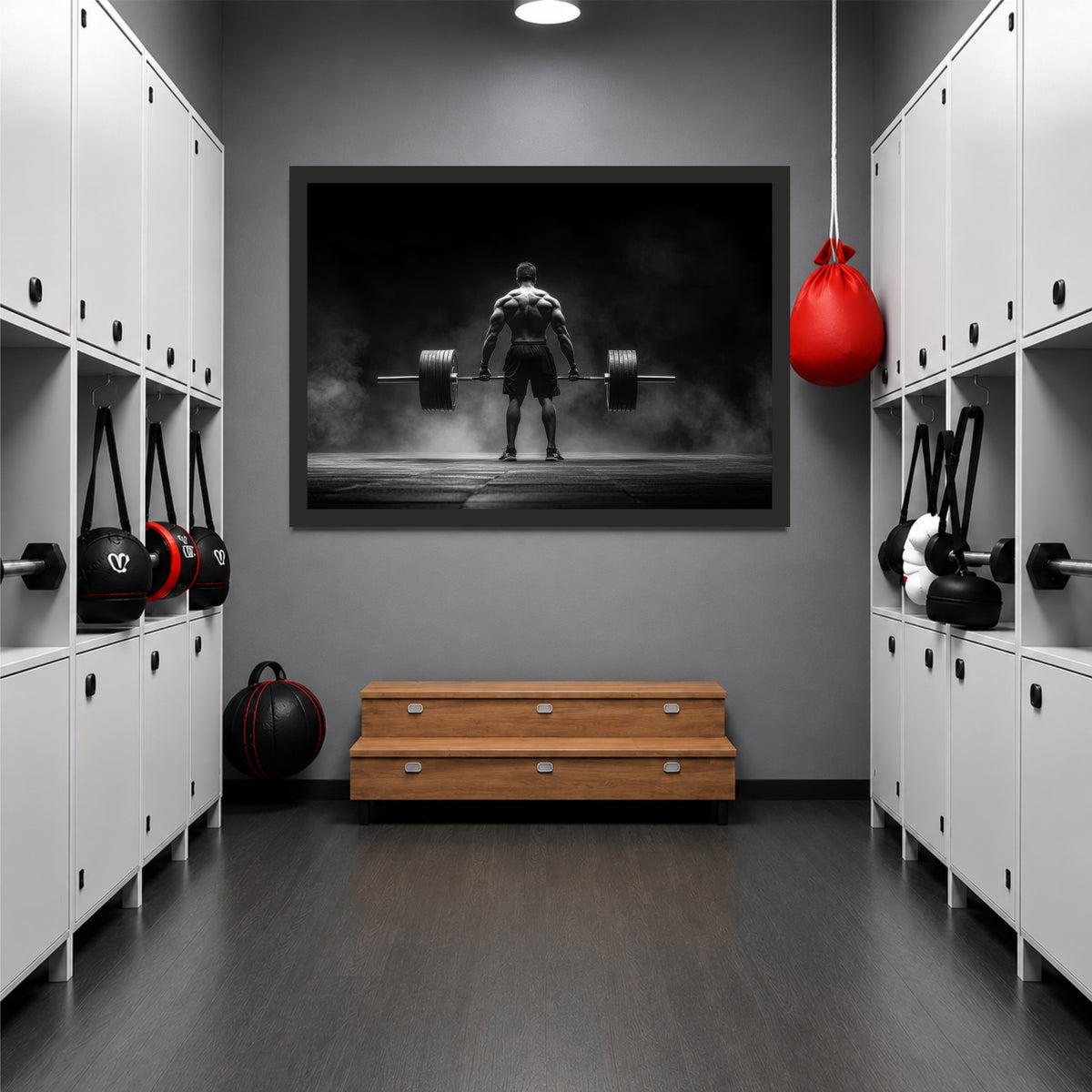 Black & White Deadlift Wall Art | Heavy Lifting Gym Canvas | Fitness Decor