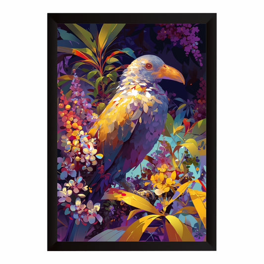 Colorful Tropical Bird Wall Art | Vibrant Floral Nature Artwork