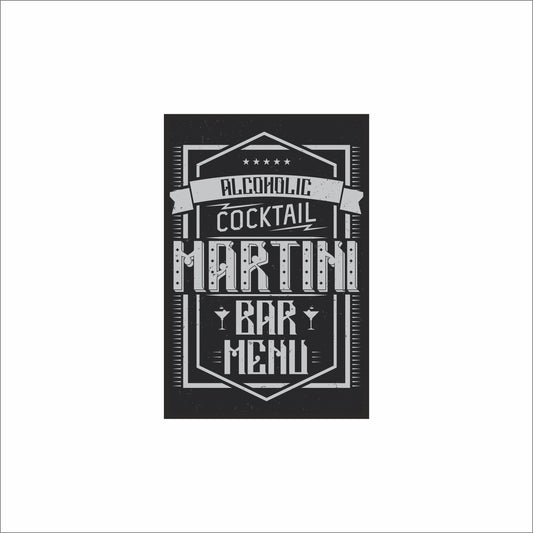 Vintage Martini Bar Menu – Retro Charm for Your Space 🍸✨
