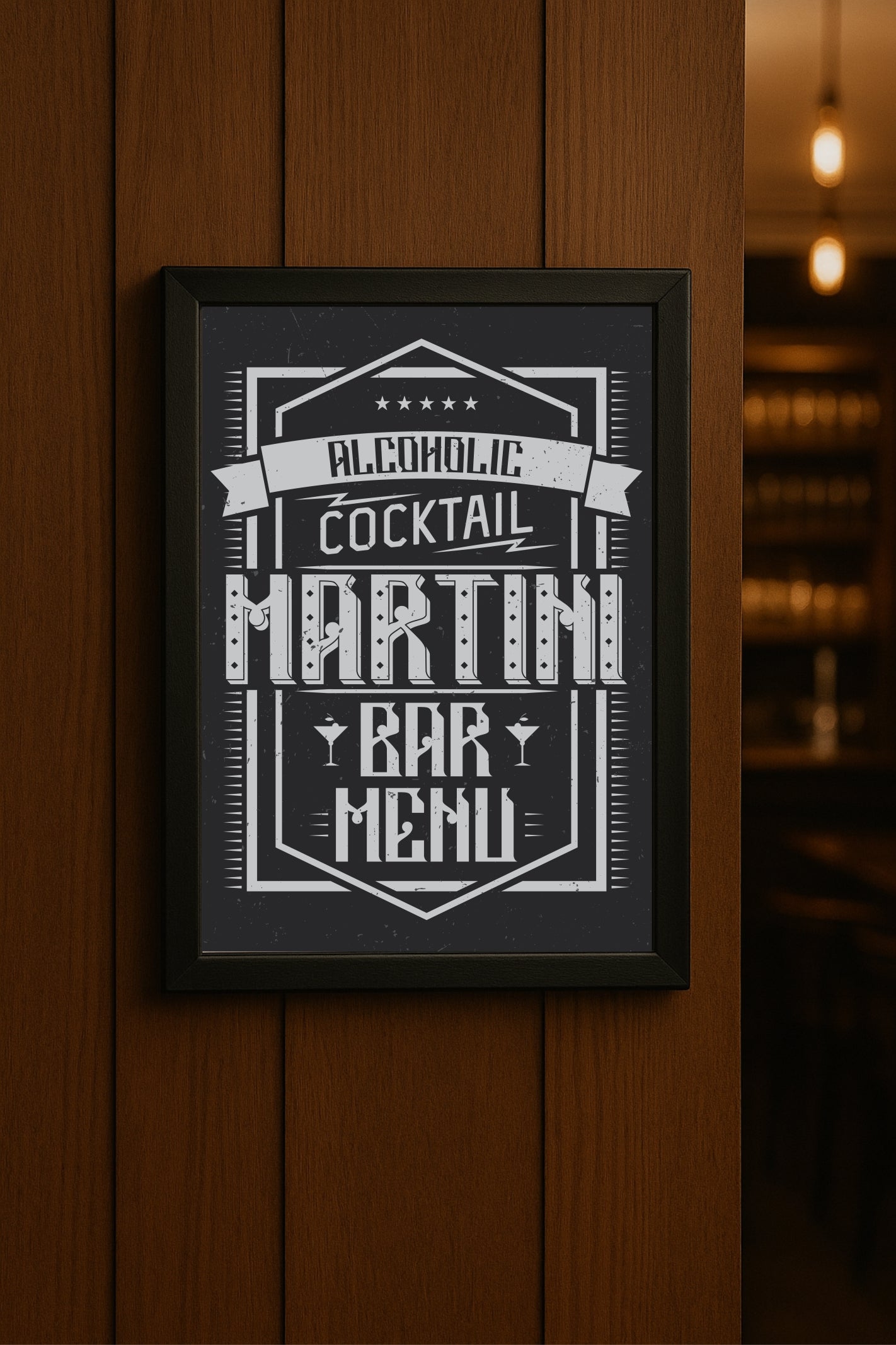 Vintage Martini Bar Menu – Retro Charm for Your Space 🍸✨