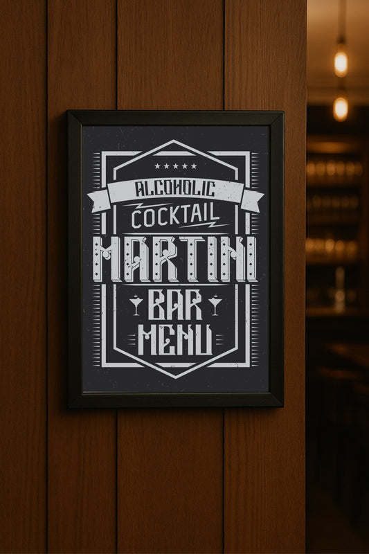 Vintage Martini Bar Menu – Retro Charm for Your Space 🍸✨