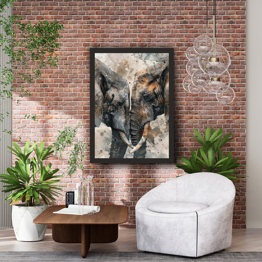 Elephant Wall Art | Abstract Watercolor Elephant Artwork