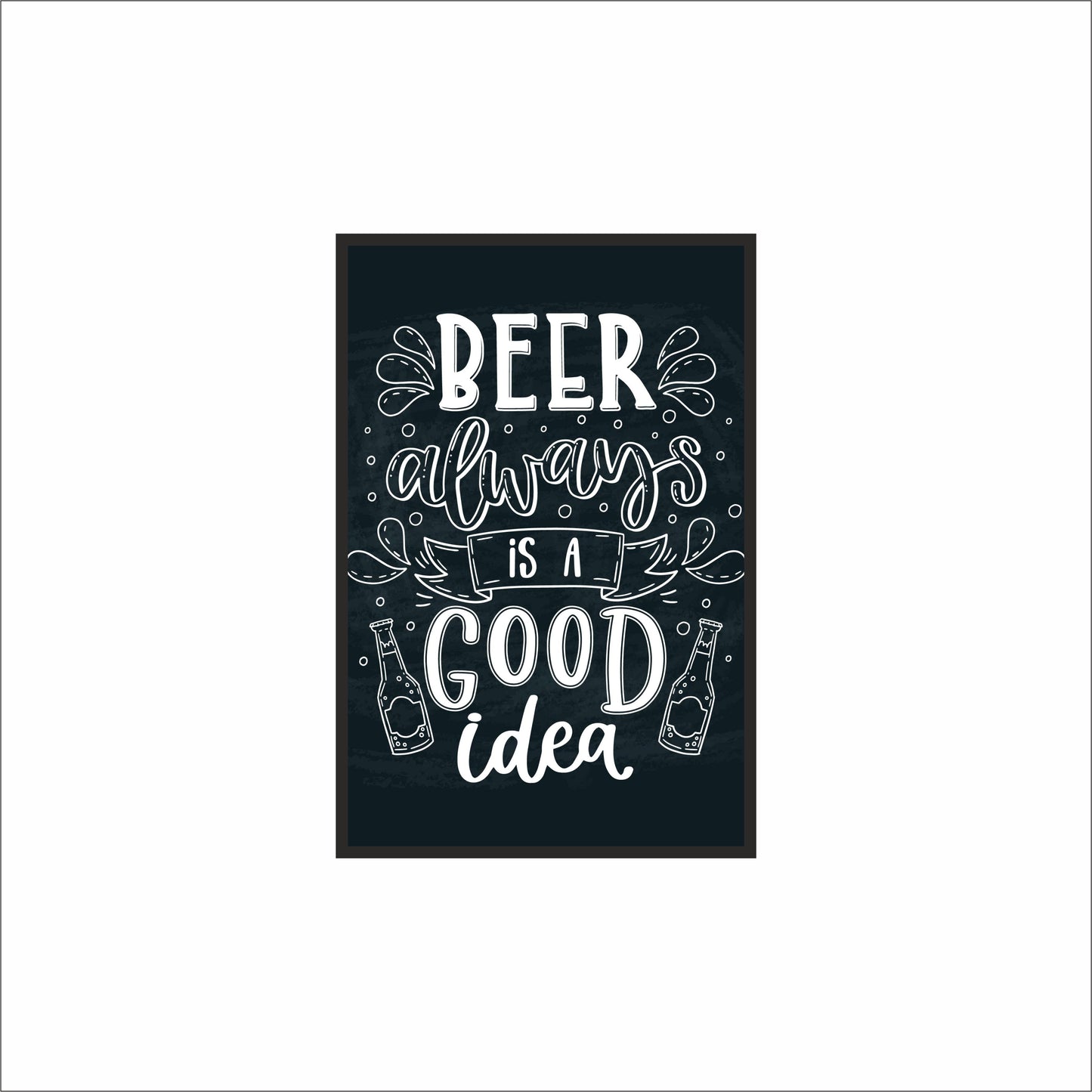 Beer Always Is a Good Idea – Chalkboard Style Bar Poster 🍺🖤