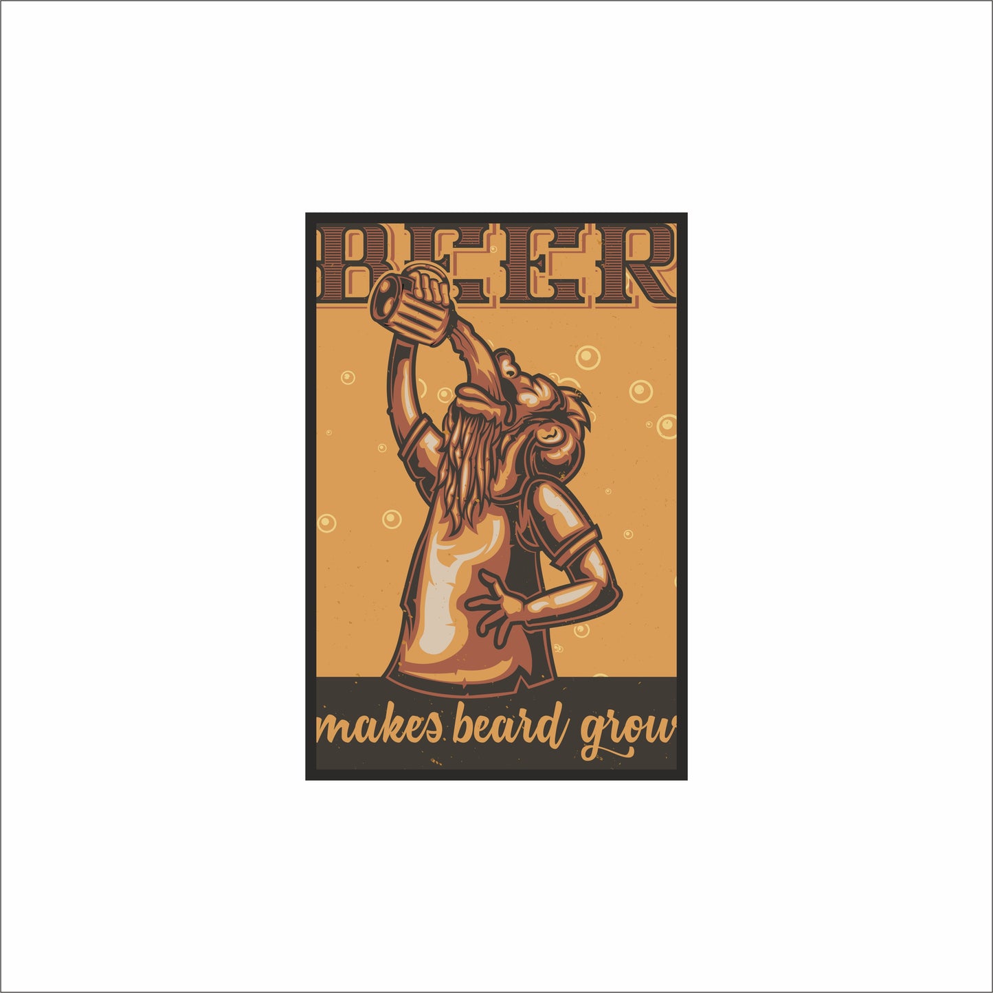 “Beer Makes Beard Grow” – Vintage Bar Wall Art 🍺🧔✨