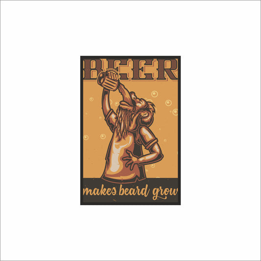 “Beer Makes Beard Grow” – Vintage Bar Wall Art 🍺🧔✨