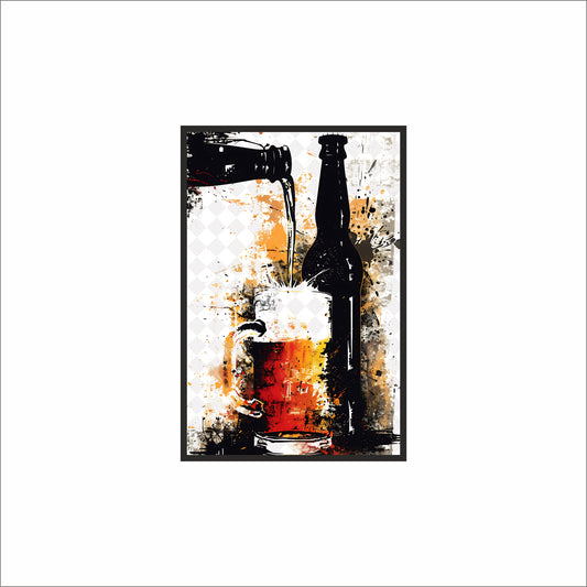 “Pour & Chill” – Abstract Beer Art for Bars 🍺🎨