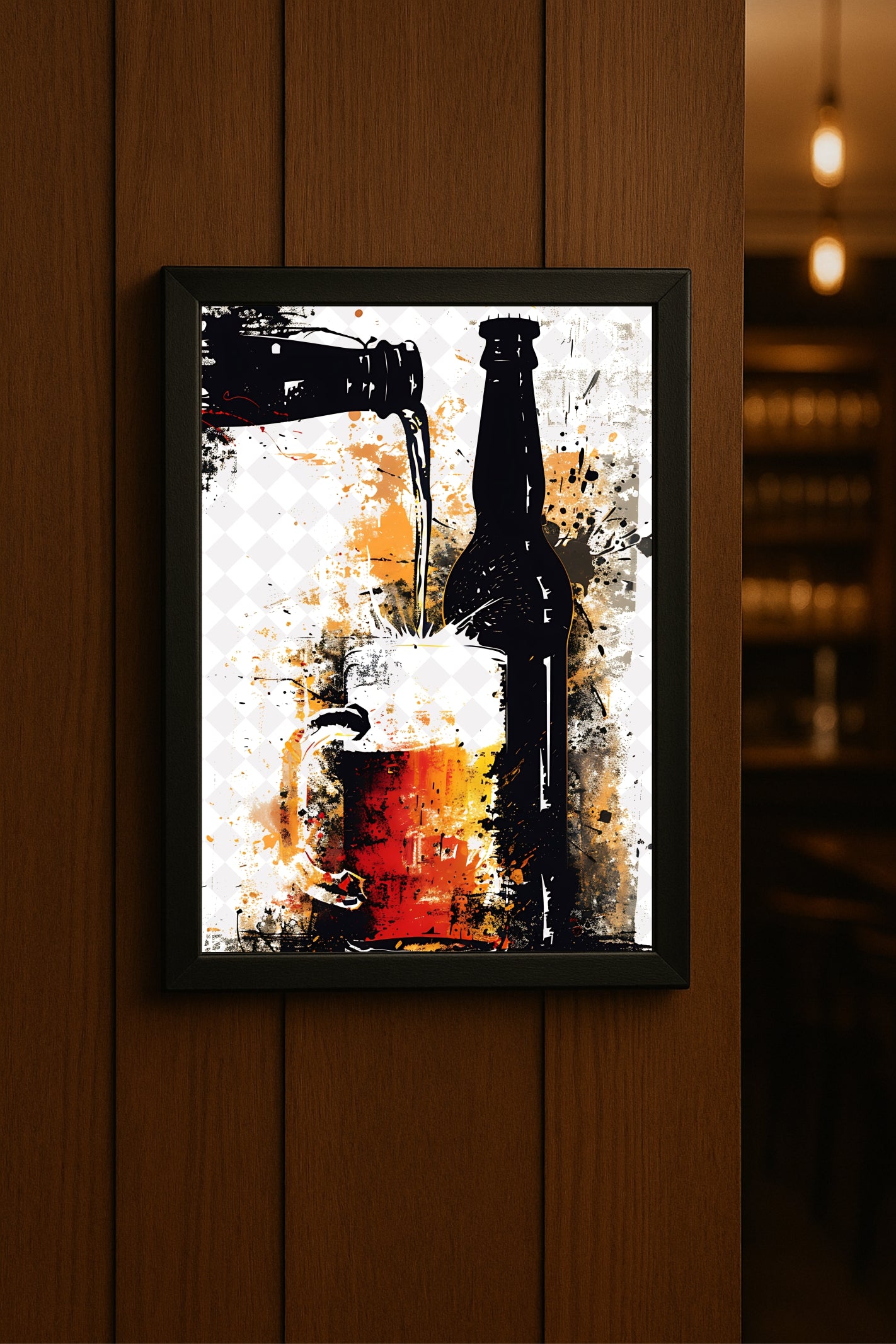 “Pour & Chill” – Abstract Beer Art for Bars 🍺🎨