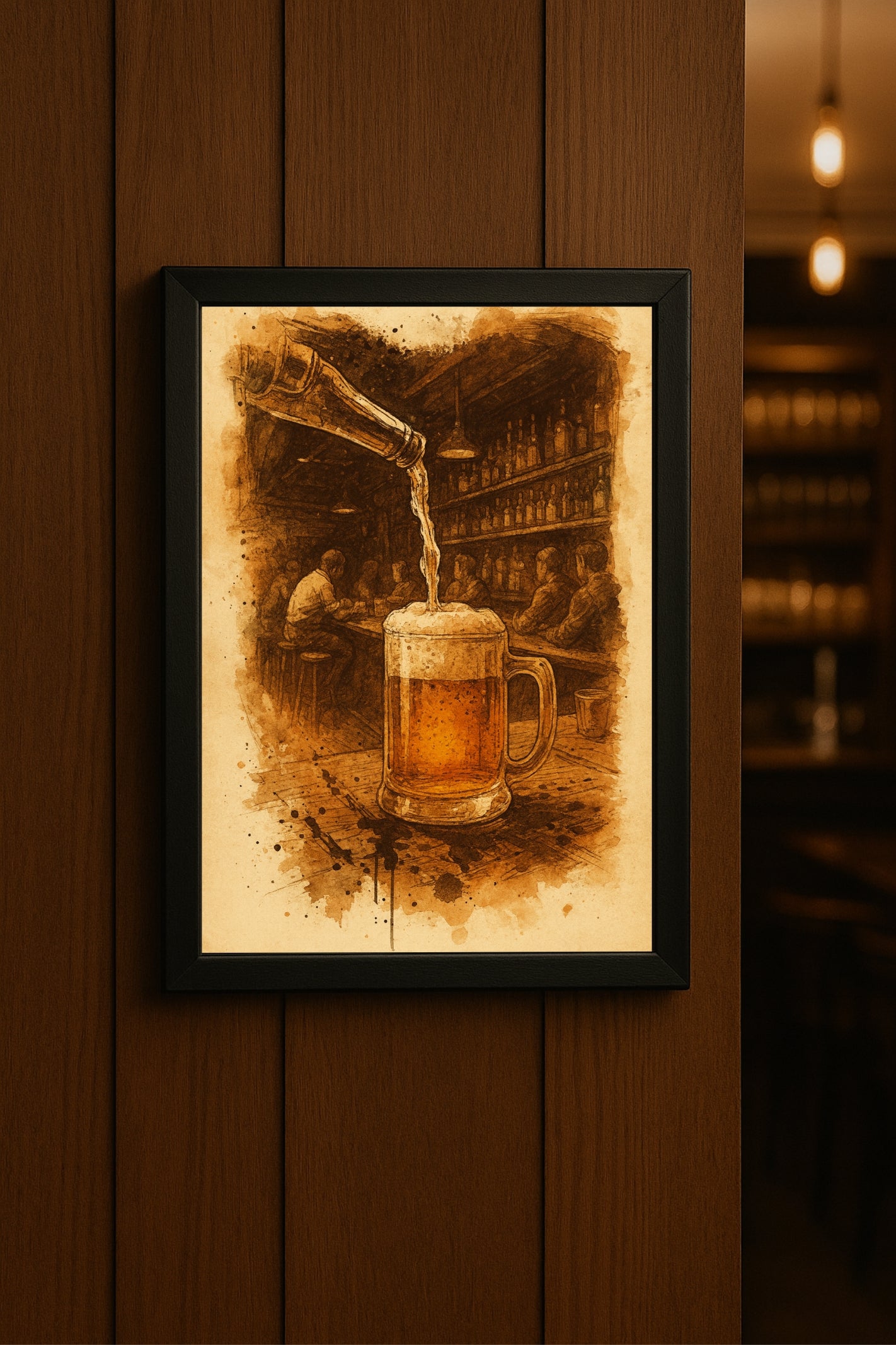 “Old Tavern Pour” – Vintage Beer Art Print 🍻🧡