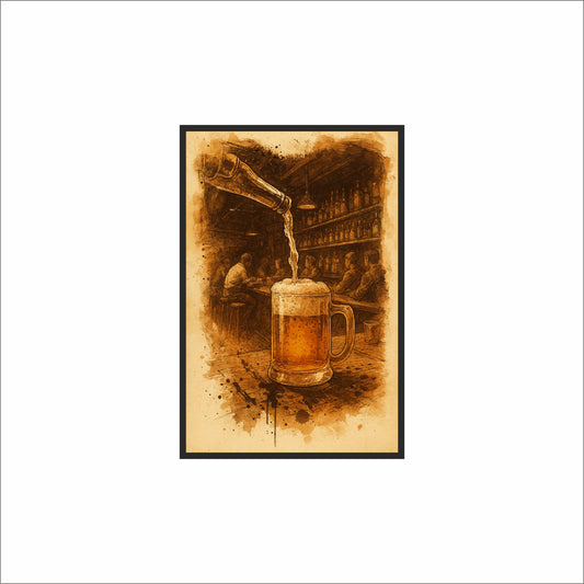 “Old Tavern Pour” – Vintage Beer Art Print 🍻🧡