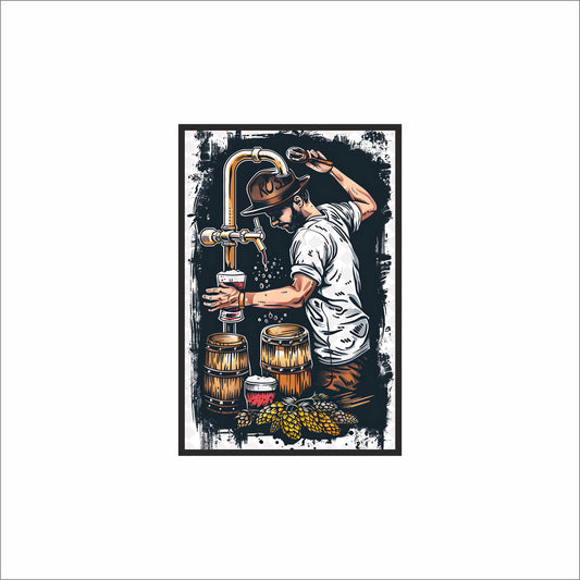 “Brewmaster’s Pour” – Classic Beer Art Print 🍻🎨